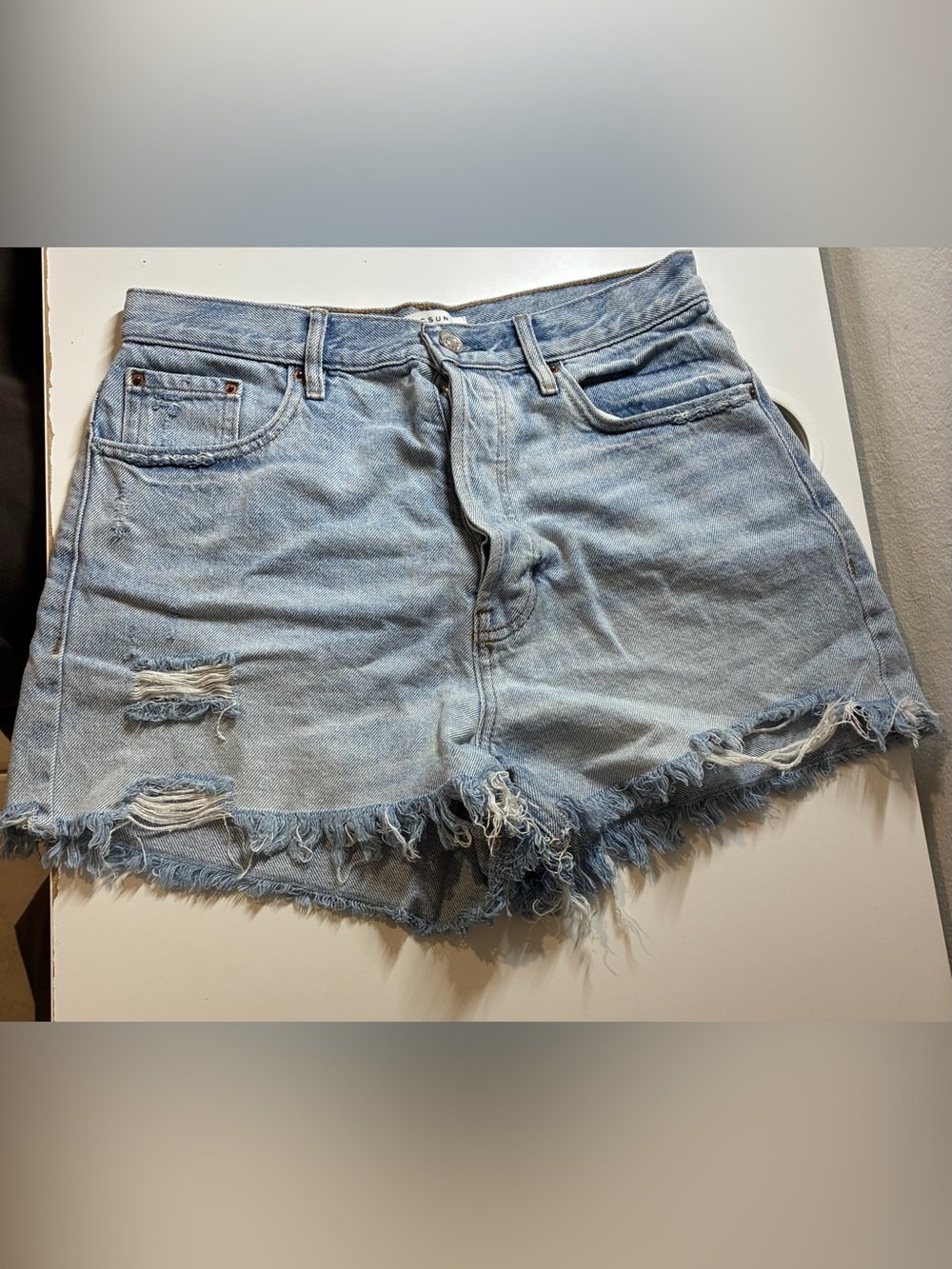 PacSun Light Blue Distressed Denim Cutoff Shorts